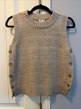 Mo:Vint New York Side-Button Knit Tabard Sweater Vest S